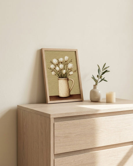 plakat mockup for rustik-buket-af-tulipaner-plakat