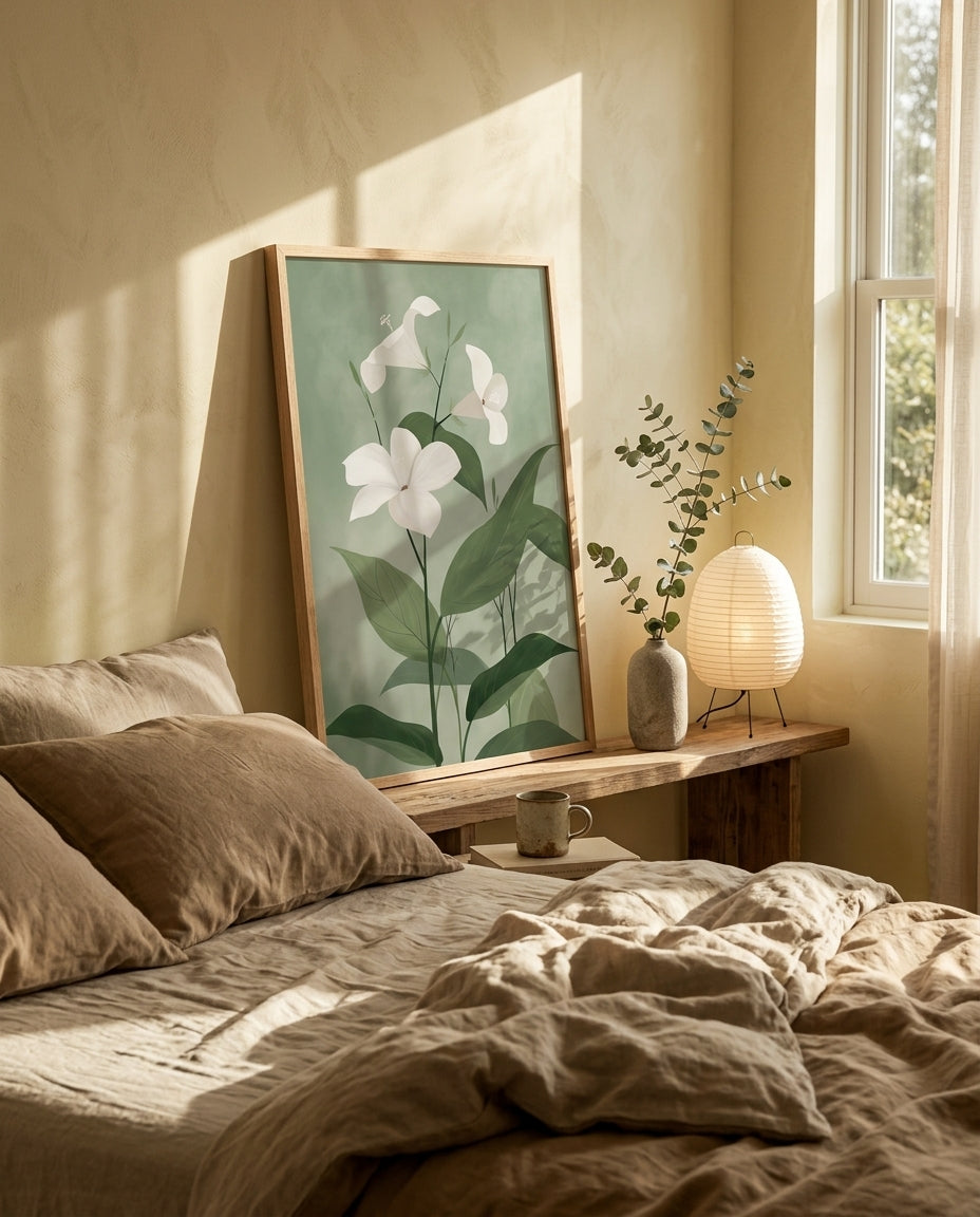 plakat mockup for hvide-blomster-no-2-plakat