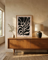 plakat mockup for sort-botanisk-silhuet-plakat