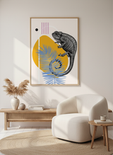 Abstrakt tropisk kameleon plakat