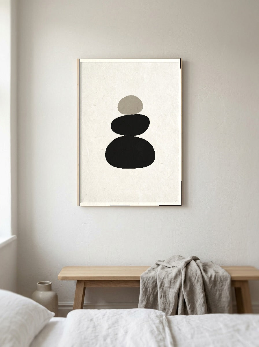 Balance I Plakat i ramme på væg i soveværelse