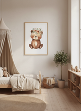 Bamse med blomsterkrans plakat