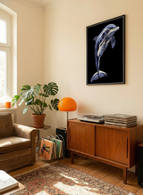 Blå Akvarel Delfin Plakat