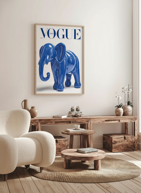 Blå elefant Vogue plakat