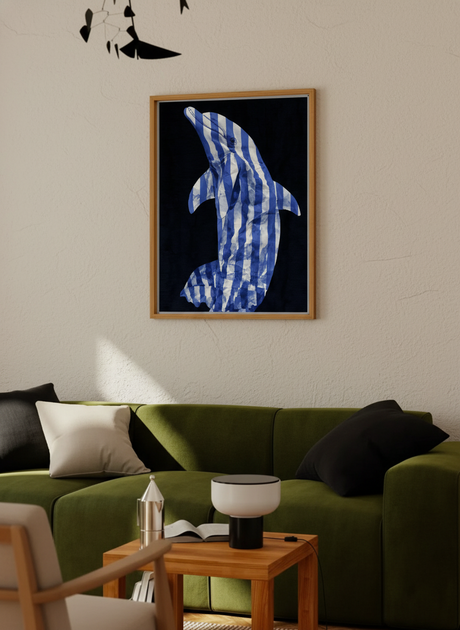 Blåstribet Delfin No.2 Plakat