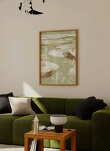 cocktail ved aaen plakat – interiør mockup