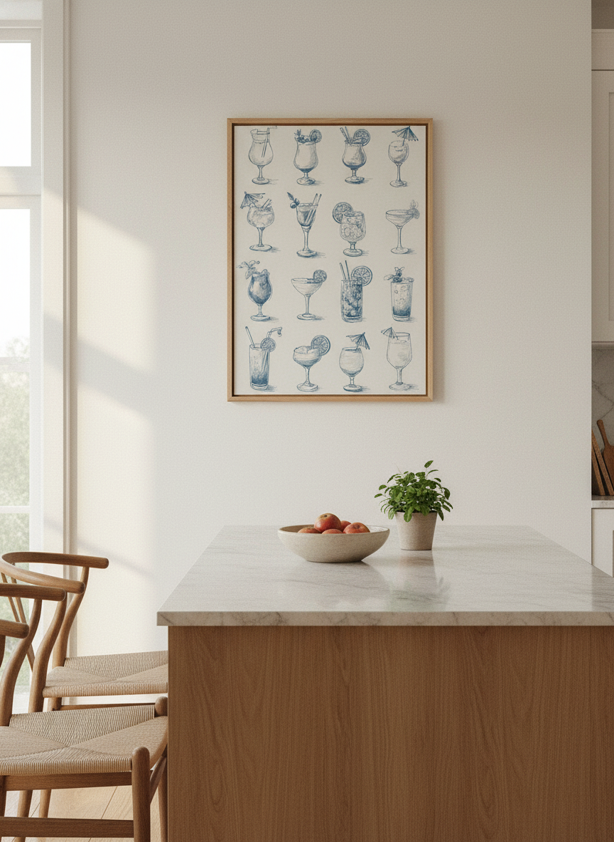 cocktailskitser no 1 plakat – interiør mockup