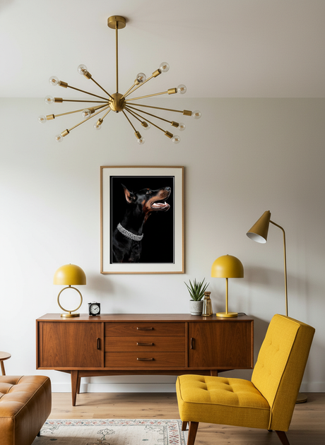 Dobermann med diamantkrave plakat