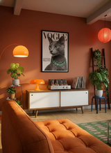 Elegant kat med smaragd plakat