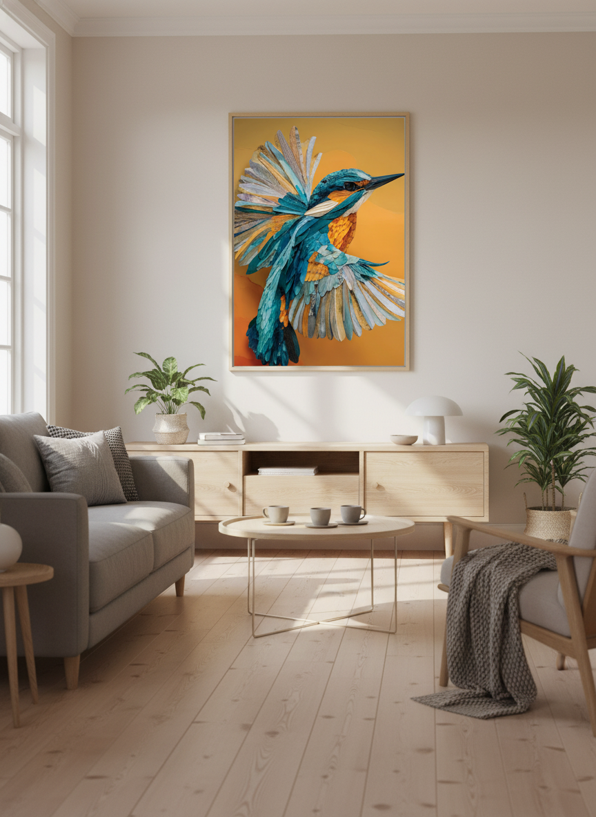 Farverig Isfugl Plakat