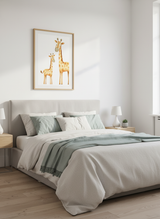 Giraffamilie i akvarel plakat