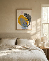 plakat mockup for abstrakt-tropisk-kameleon-plakat