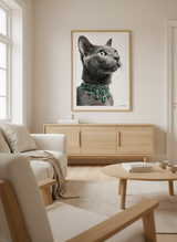 Kat med smaragdkrave plakat