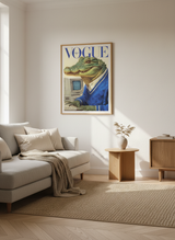 Krokodille i blå striktrøje plakat