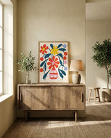 plakat mockup for vase-med-farverige-blomster-plakat