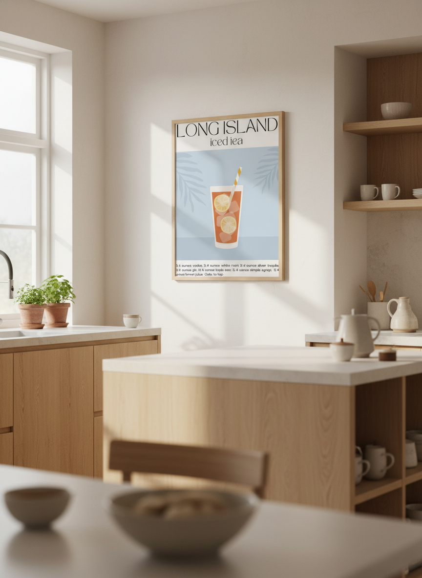long island iced tea plakat – interiør mockup