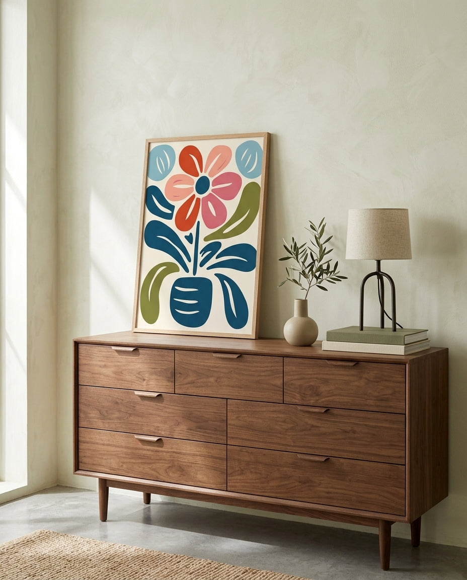 plakat mockup for farverig-blomstervase-no-9-plakat