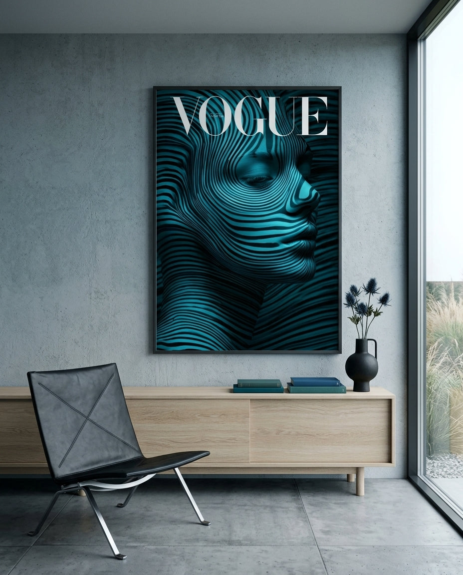 turkis-stribet-ansigt-plakat-304
