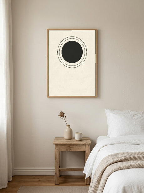 Måne I Plakat i ramme på væg i soveværelse