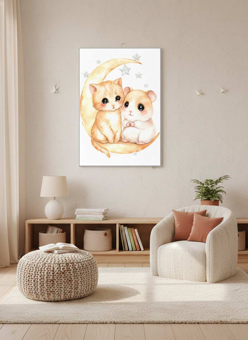 Månevenner killing og hamster plakat