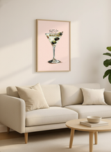 martini med oliven plakat – interiør mockup
