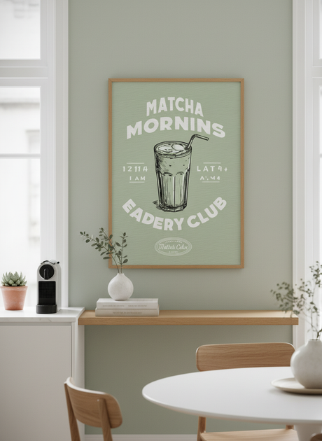 matcha morgen plakat 1 – interiør mockup