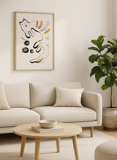 Minimalistisk kat plakat