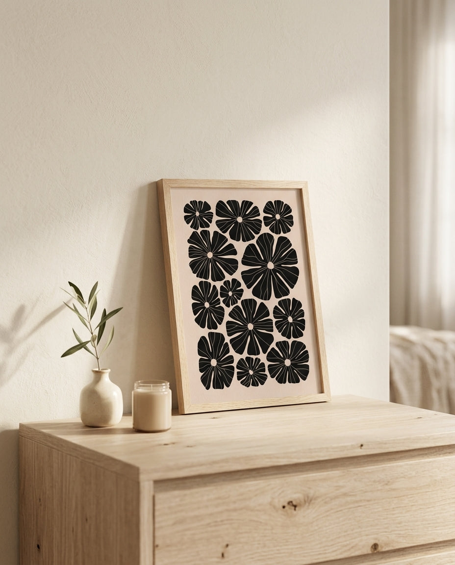 plakat mockup for sort-blomstermonster-no-2-plakat