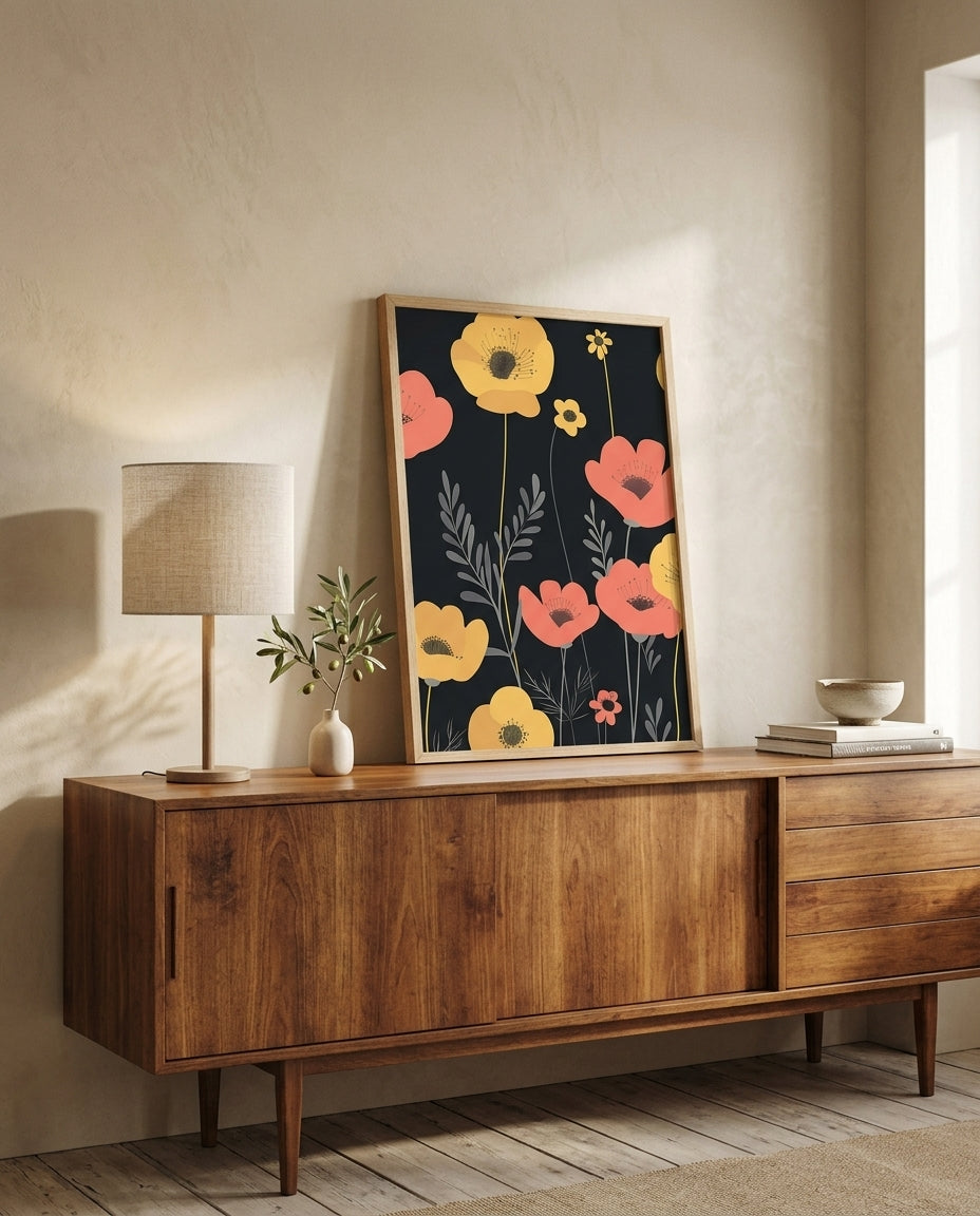 plakat mockup for mork-blomstermagi-plakat