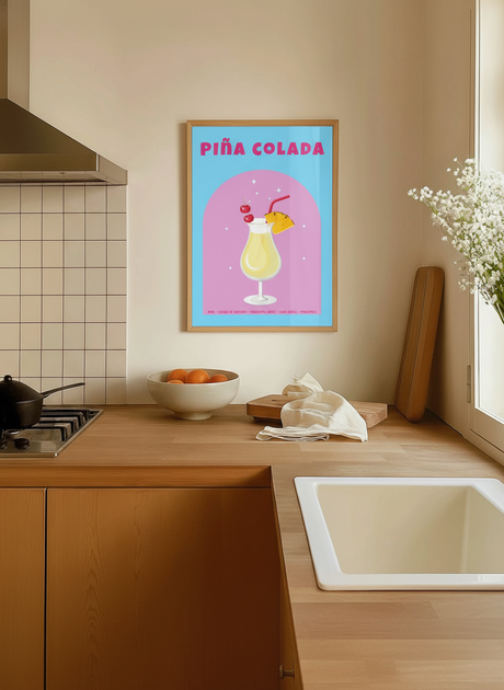 pina colada plakat – interiør mockup