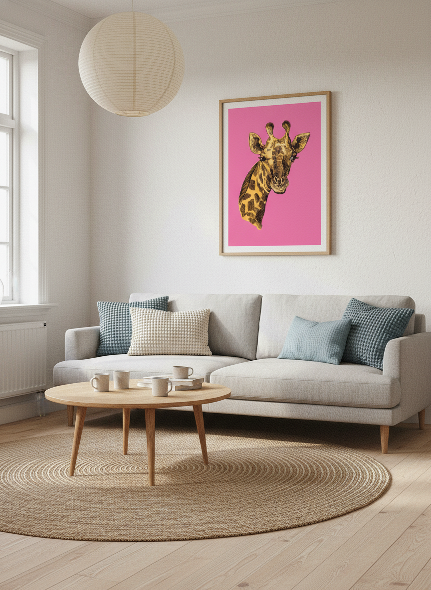 Pink giraf plakat