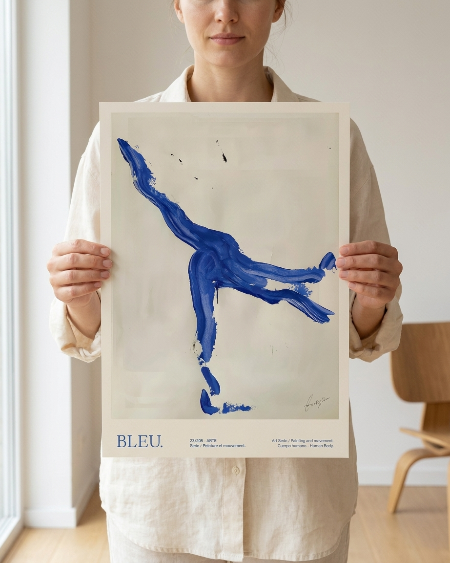Blå Dansende Figur plakat