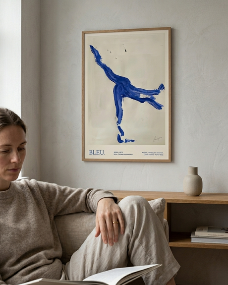 Blå Dansende Figur plakat