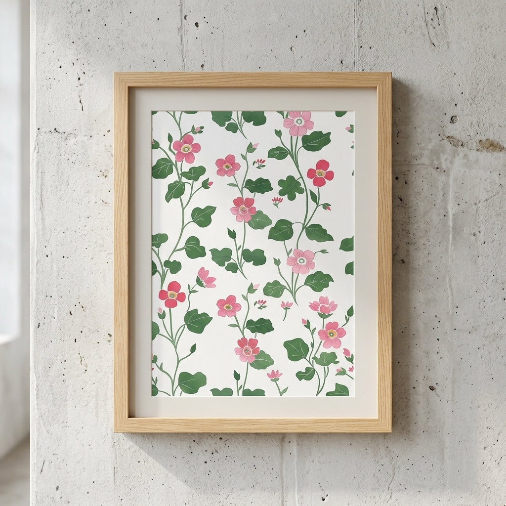 plakat mockup for lyserod-blomsterdrom-plakat
