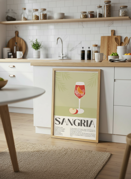 sangria opskrift plakat – interiør mockup