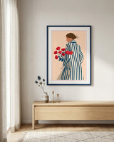 stribet-dame-med-roser-plakat-1-368