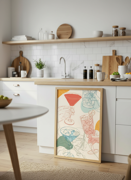 skal for cocktails plakat – interiør mockup