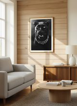 Sort panter med diamantkrave plakat