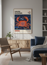 Yayoi Kusama rød krabbe plakat